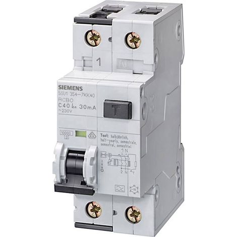 Siemens 5SU13547KK06 Interrupteur différentiel/Disjoncteur de protection 2 pôles 6 A 0.03 A 230 V W905981