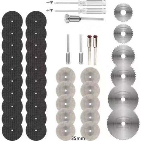 43 mini-lames diamantées pour scie circulaire Dremel, disques de coupe pour résine HSS, pour couper le bois, le métal (1/5)