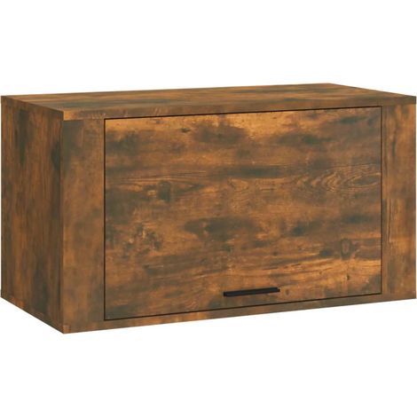 Maison Exclusive - Zapatero pared madera pino roble ahumado 70x35