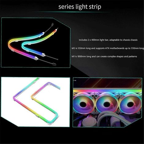 Bande lumineuse LED ARGB 5V 3 broches ARGB Aura, ruban LED flexible, néon, décoration pour boîtier PC et carte mère (1/5)