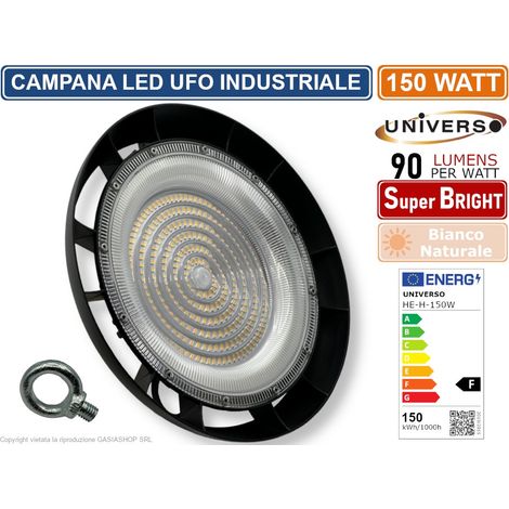 UNIVERSO HE-150W-N CAMPANA LED UFO LAMPADA INDUSTRIALE A SOSPENSIONE ULTRA SLIM 150W DA ESTERNO IP65 13.500 LUMEN (1/3)