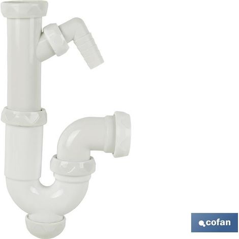 Siphon Courbé Avec Sortie Ø32-40, Raccord 1 1/2 Et Entrée Auxiliaire (1/5)