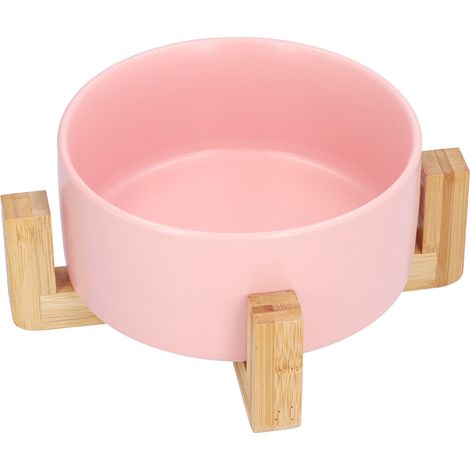 Saladier de fruits en céramique avec rebord, grand et rond, facile à nettoyer et sans danger pour toute la famille. Rose. (1/5)