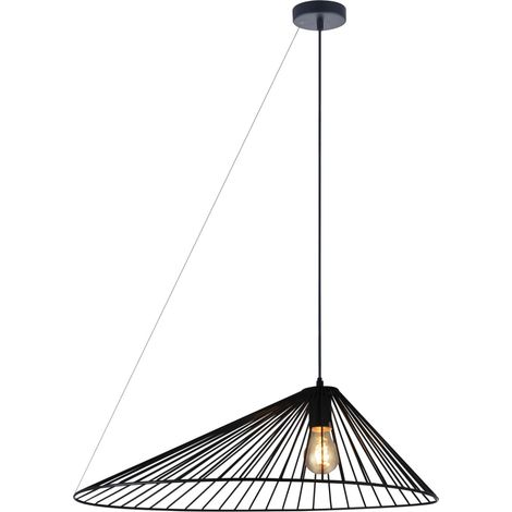 Suspension noire moderne Aurora E27 Ø60 Polux métal (1/3)