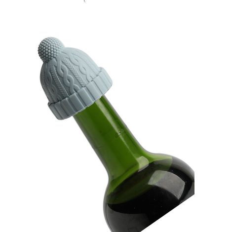 Kreativer Rotweinverschluss aus Silikon, luftdichter Verschluss für Weinflaschen, Champagnerverschluss, in drei Farben erhältlich: Rotkäppchen, blau, grün, wasserdicht und dekorativ. (1/3)
