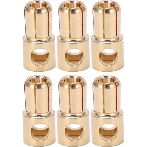 Lot de 10 connecteurs mâles plaqués or de 6 mm (fiches bananes) pour batterie, variateur et moteur RC (1/5)