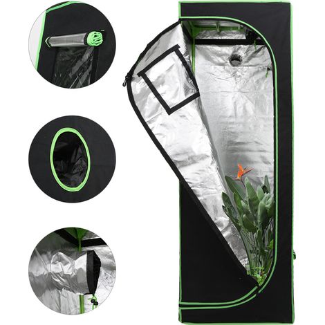 Jiubiaz 80x80x180 cm Grow Zelt für Pflanzen Zuchtzelt Gewächshaus Box Garten Anzucht Gemüse Kräuter Grow Schrank