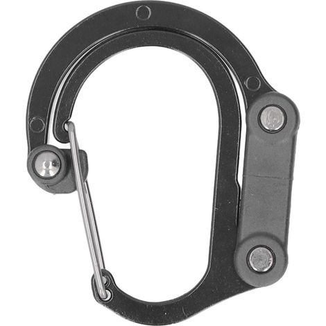 Schwarzer D-Ring-Karabiner aus Aluminium, multifunktional für Outdoor-Aktivitäten wie Wandern und Klettern, robuster Schnellverschlusshaken (1/5)