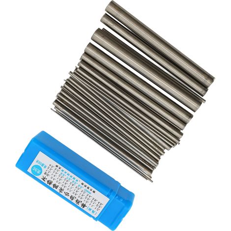 Lot de 36 tiges de fil métallique rond en acier inoxydable massif pour la création de bijoux, avec boîte de rangement