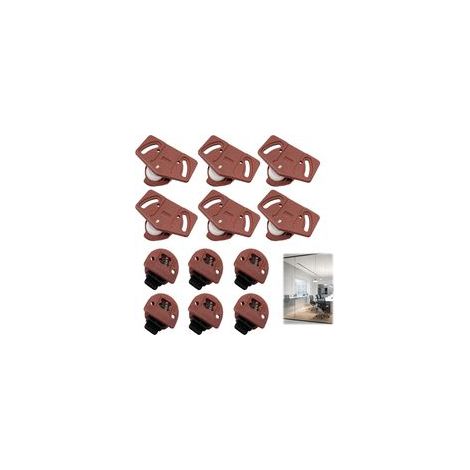 Lot de 6 Paires de Roulettes Silencieuses, avec Guide pour Armoires Encastrées, Roulettes Inclinées pour Portes de Placard, Adaptées Aux Portes Coulissantes et Aux Armoires (1/5)