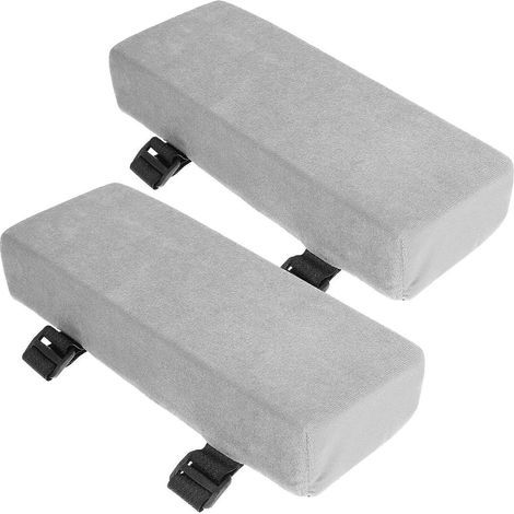 paire de coussins d'accoudoirs pour chaise de bureau, housses d'accoudoirs confortables, coussins pour coudes, coussins de chaise-26.5x10cm-Grey (1/4)
