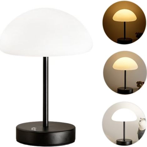 Lampe de table LED rechargeable, interrupteur tactile, éclairage 3 couleurs, lumière d'ambiance salon, chambre et salle à manger, veilleuse portable (1/5)