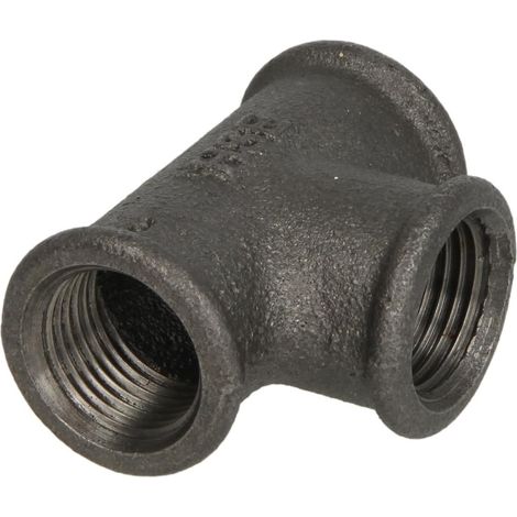 Raccord en fonte malléable noir té 1/4'' FF/FF/FF