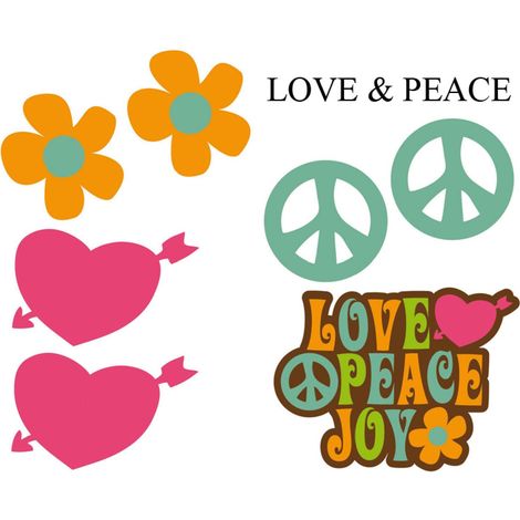 Set Adhesifs -ELEMENT LOVE AND PEACE- Full Color - Car Deco