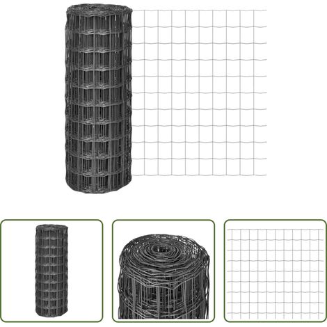 vidaXL Clôture pour chiens - Clôture euro Acier 10 x 1 m Gris (1/5)