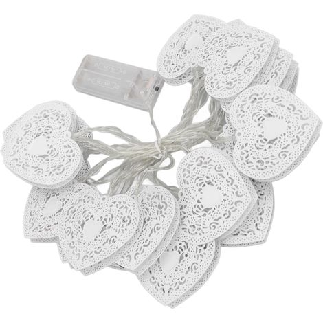 LED-Lichterkette, Lichterkette aus Eisen, 3 Meter, 20 warmweiße LEDs, Dekoration für Valentinstag & Hochzeiten (1/5)