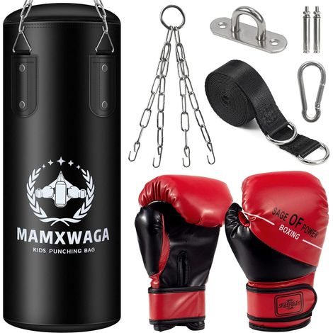 Enfants Sac de Frappe Suspendu Non-Rempli, 2 FT Lourd Sac de Boxe avec Gants de Boxe 6oz, Set de Boxing du Junior pour 3-12 Ans (1/5)