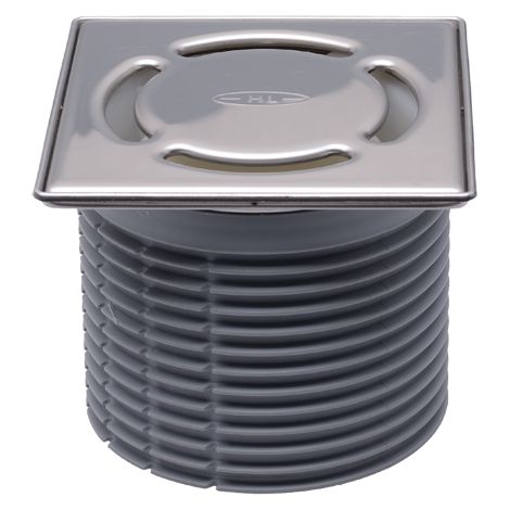 Portagriglia d 110mm, cornice inox 121x121mm/115x115mm, sistema Klick-Klack con dispositivo antiodore Primus blue e copertura qu