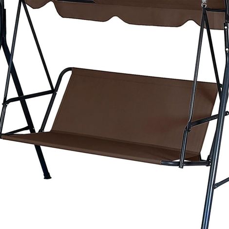 Housse de rechange pour balancelle, tissu Oxford 600D, imperméable, anti-poussière, pour terrasse, balcon et jardin (115x50x50 cm, Brun) (1/3)
