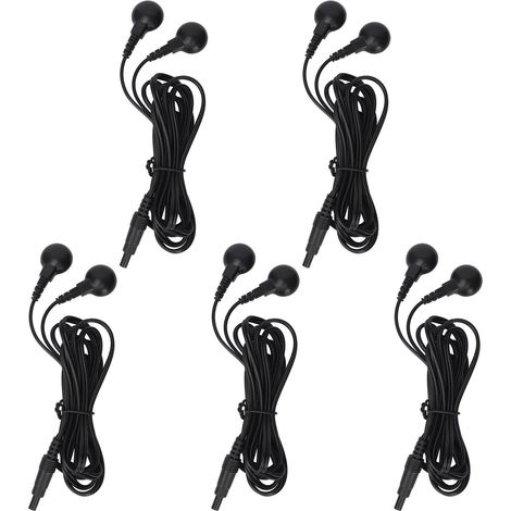 Câble pour électrode TENS 2,35mm, connecteurs à pression, unité portable, fil de physiothérapie 4,9ft (1,5m), lot de 5 pièces (1/5)