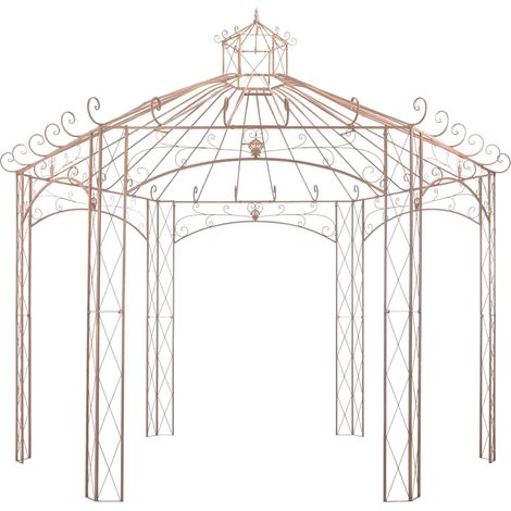 vidaXL Pérgola de jardín marrón antiguo 4 m hierro (1/2)