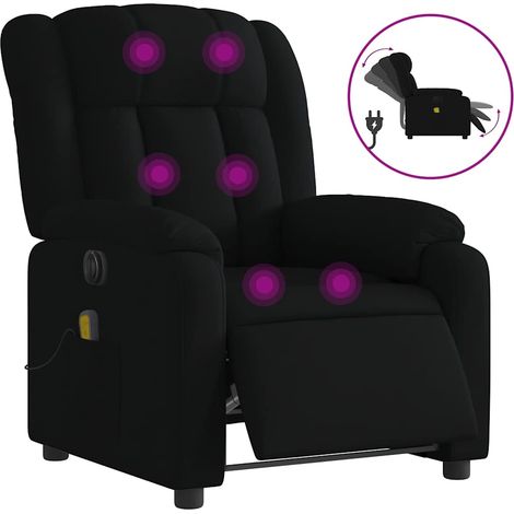 Poltrona Massaggi Poltrona Relaxante Reclinabile Elettrica Nera in Tessuto (1/5)