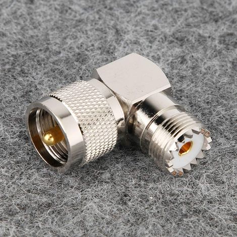 Adaptateur Coaxial Femelle PL259 Convertisseur RF à Angle Droit en Laiton UHF Mâle vers SO239 Femelle pour Câble d'antenne Radio CB Utilisation de Connecteur de Radio Amateur (1/5)