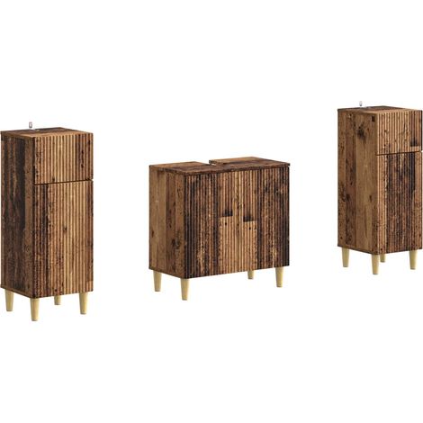 vidaXL Set di Armadi da Bagno da 2 Pezzi ARNHEM Legno antico (1/5)