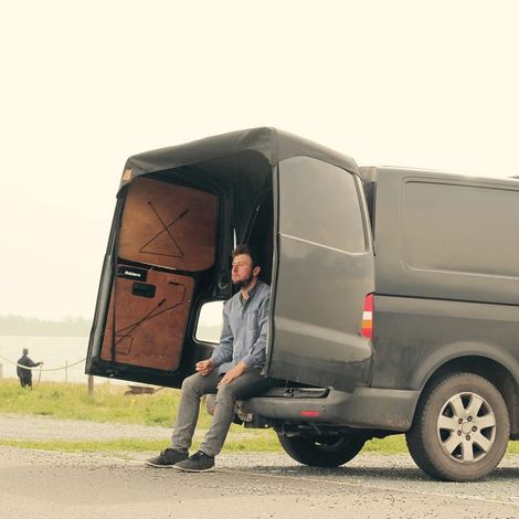 Auvent de porte arrière de grange en tissu Oxford 210D robuste grande taille imperméable protection solaire pour transporteur T5 T5.1 T6 FO/RD VAN MK7 accessoires, noir (1/5)