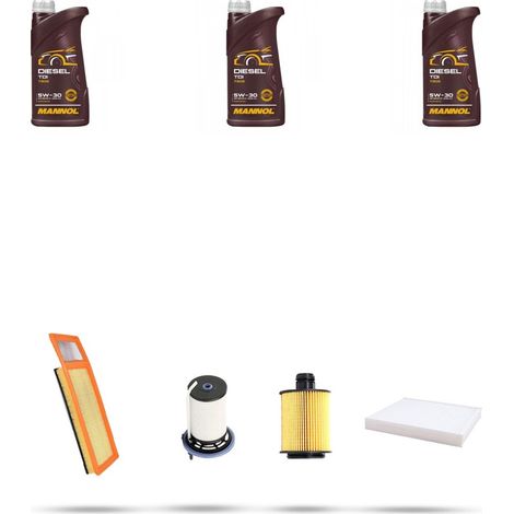Kit tagliando 4 FILTRI e 3L OLIO compatibile con Fiat Panda III 1.3 JTD 55kw dal 2012 (1/5)