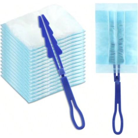 Recharge pour plumeau (30 unités) 180, tête de rechange électrostatique multi-surfaces à usage intensif, manche pliable, têtes jetables pour meubles maison et bureau, couleur bleue (1/4)