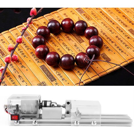 Mini tour à perles 12-24V, outil de polissage et de perçage pour le travail du bois (UE 110-240V)