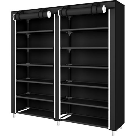 Armoire/Meuble à Chaussures avec Housse en Tissu non Tissé 7 Couches Étagère Chaussures Noir (1/5)