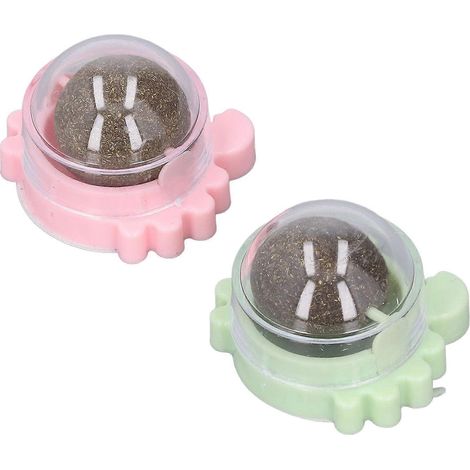 2pcs Catnip Ball Interactive Natural Teeth Cleaning Crab Rotating Cat Lick Ball Toy for Cats Kittens (1/5)