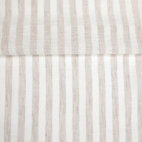 Tissu voilage à rayures fines serrées et bas plombé Lin 320 cm (1/4)