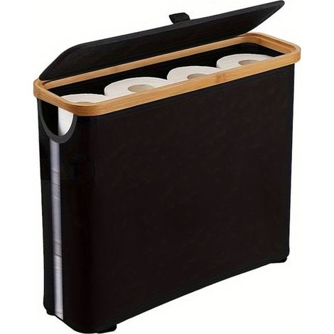 Cesta para papel higiénico - 12 rollos - Negra (1/5)