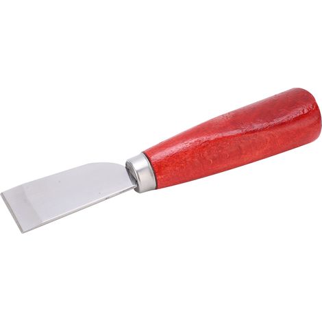 Couteau à Cuir Professionnel en Acier Inox, Manche en Bois pour Travail du Cuir