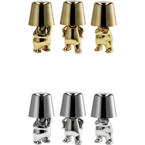 Regalo Italiano Lampada Touch Ricaricabile Eliad D 9,5 Cm H 18 Ass. Oro Argento 1 Pz