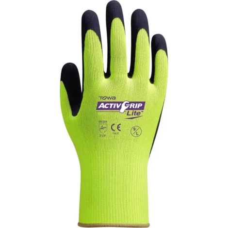 Gant ActivGrip tricotée enduit de latex polyester jaune (1/3)
