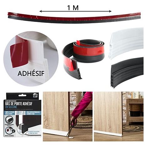 BAS DE PORTE ADHESIF EN SILICONE 100CM M24 (1/4)