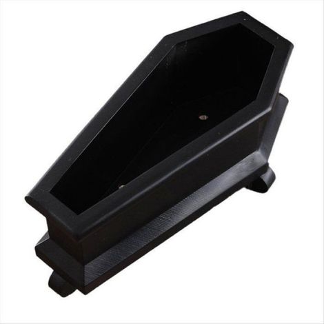 Pot de Fleurs Cercueil - Décoratif pour Plantes Succulentes - Noir - Pour Bureau ou Intérieur - 1 Pièce (1/5)