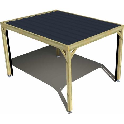 Carport bois • 3m x 4m • indépendante • sens largeur • livraison comprise