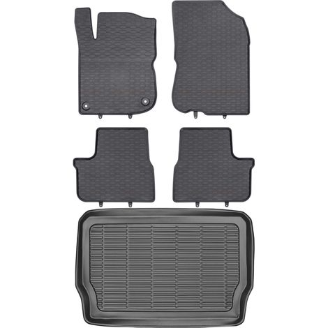 Ensemble de tapis de sol en caoutchouc pour Peugeot 208 Berline (2012-2019) + tapis de coffre (1/5)