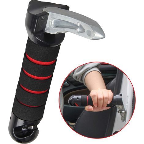 Tragbarer Fahrzeug-Stützgriff, 3-in-1-Hilfsgriff für ältere Autos, Auto-Tür-Hilfsgriffe mit Sicherheitsgurtschneider (zufällige Farbe) (1/5)