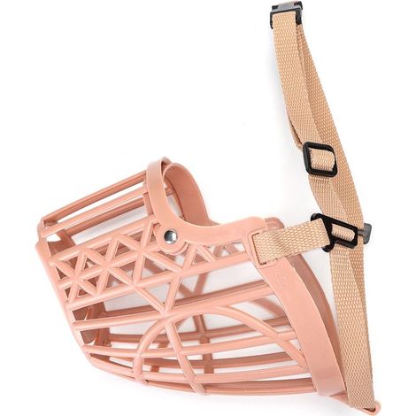 Muselière pour chien - Taille XL - Sangle réglable 31/37 cm - Muselière - Muselière pour chien - Muselière pour grand chien - Beige (1/4)