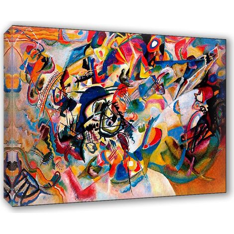 Lupia - Quadro su Tela il Meglio dell'Arte, 50x70 cm COMPOSIZIONE VII - KANDINSKY, Riproduzione d'Arte su Tela, Montato su Telaio in Legno 3 cm, Made in Italy (1/4)