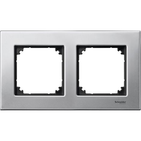 System M Plaque dble plan metal chr bri SCHNEIDER MTN403260 (1/2)