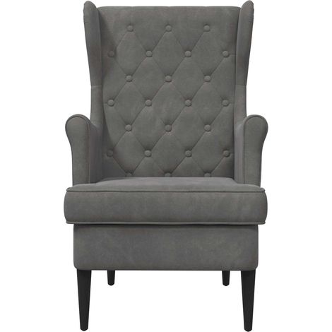 vidaXL Armchair Dark Grey Velvet