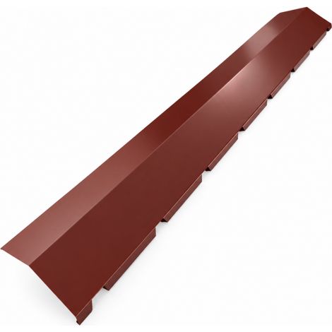 Colmo Dentellato 2,1m per Lastre Greca Acciaio 900/25 - Rosso 8012 (1/5)