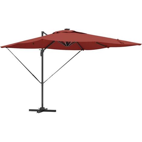 Parasol, couleur terre cuite, 286 x 284 x 270 cm, aluminium et fibre de polyester. (1/5)